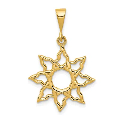 Diamond2deal 14k Yellow Gold Sun Charm