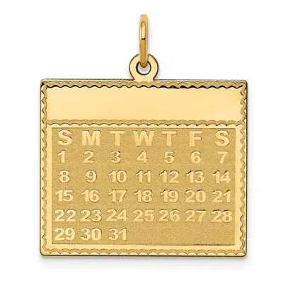 Diamond2deal 14k Yellow Gold Sunday The First Day Calendar Pendant