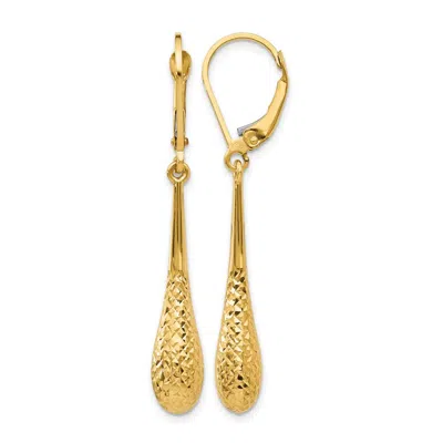 Diamond2deal 14k Yellow Gold Teardrop Drop Dangle Earrings