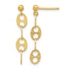 Diamond2deal 14k Yellow Gold Textured Fancy Link Drop Dangle Earrings In Gold