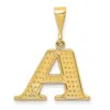 Diamond2deal 14k Yellow Gold Textured Initial A Charm In Yellow