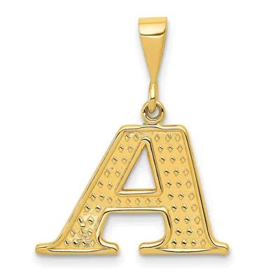 Diamond2deal 14k Yellow Gold Textured Initial A Charm