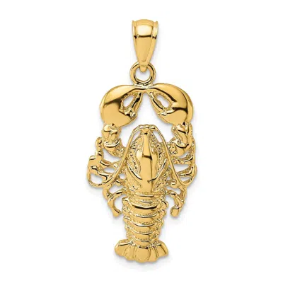 Diamond2deal 14k Yellow Gold Textured Maine Lobster Charm