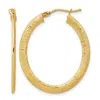 Diamond2deal 14k Yellow Gold Textured Oval Shape Hoop Earrings In Gold