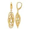 Diamond2deal 14k Yellow Gold Textured Ovals Drop Dangle Earrings In Gold