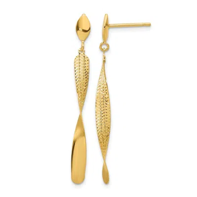 Diamond2deal 14k Yellow Gold Textured Post Drop Dangle Earrings