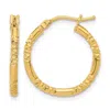 Diamond2deal 14k Yellow Gold Textured Round Shape Hoop Earrings 20 Mm In Gold