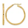 Diamond2deal 14k Yellow Gold Textured Round Shape Hoop Earrings 20 Mm In Gold