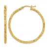Diamond2deal 14k Yellow Gold Textured Round Shape Hoop Earrings 20 Mm In Yellow