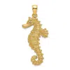 Diamond2deal 14k Yellow Gold Polished Open-backed Seahorse Pendant In Yellow