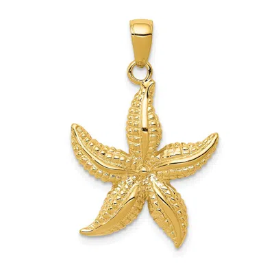 Diamond2deal 14k Yellow Gold Textured Starfish Pendant