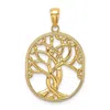 Diamond2deal 14k Yellow Gold Tree Of Life Celtic Knot In Oval Frame Pendant In Yellow