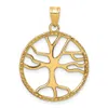 Diamond2deal 14k Yellow Gold Tree Of Life In Round Frame Pendant In Yellow
