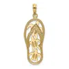 Diamond2deal 14k Yellow Gold Triple Turtle Flip-flop Charm In Yellow