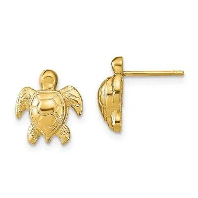 Pre-owned Diamond2deal 14k Yellow Gold Turtle Stud Earrings Gift For Women 1.64g