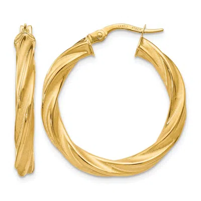 Diamond2deal 14k Yellow Gold Textured Round Hoop Earrings