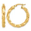 Diamond2deal 14k Yellow Gold Twisted Round Shape Hoop Earrings In Gold