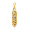 Diamond2deal 14k Yellow Gold White Rhodium Mezuzah Shin Charm In Yellow