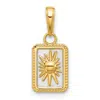 Diamond2deal 14k Yellow Gold White Rhodium Sun In Frame Pendant In Yellow