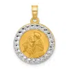 Diamond2deal 14k Yellow Gold With White Rhodium Hollow St. Anthony Medal In Gold