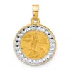 Diamond2deal 14k Yellow Gold With White Rhodium Hollow St. Michael Medal In Yellow