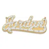Diamond2deal 14k Yellow Gold Yellow Gold And Rhodium 3d Diamond Name Plate