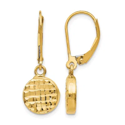 Diamond2deal 14k Yellwo Gold Diamond-cut Drop Dangle Earrings