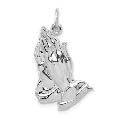 Diamond2deal 14kw Praying Hands Pendant In White