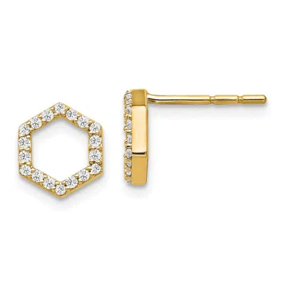Diamond2deal 1/5 Ct Lab Grown Diamond Hexagon Stud Earrings 14k Gold V-s, D-e In White