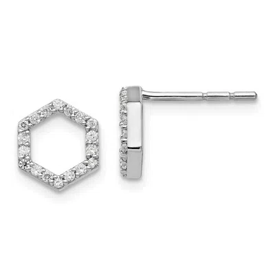 Diamond2deal 1/5 Ct Lab Grown Diamond Hexagon Stud Earrings 14k Gold V-s, D-e In Yellow