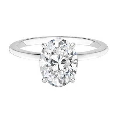 Diamond2deal 1.5 Ct Oval Lab Grown Diamond Solitaire Engagement Ring 14k White Gold