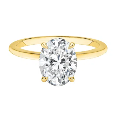 Diamond2deal 1.5 Ct Oval Lab Grown Diamond Solitaire Engagement Ring 14k White Gold