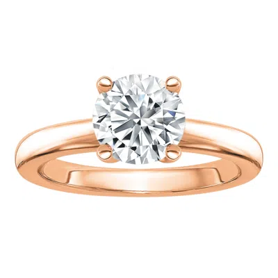 Diamond2deal 1.5 Ct Round Lab Grown Diamond Solitaire Engagement Ring 14k Rose Gold