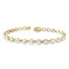 Diamond2deal 18k Vermeil Plated Silver 10.5 Ct Round Lab Grown Diamond Tennis Bracelet 7" Vvs-vs In Gold
