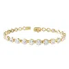 Diamond2deal 18k Vermeil Plated Silver 10.5 Ct Round Lab Grown Diamond Tennis Bracelet 7" Vvs-vs In Gold