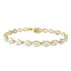 Diamond2deal 14k Yellow Gold 11 Carat Oval Cut Lab Grown Diamond Fancy Tennis Bracelet 7" Vvs-vs In Gold