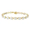 Diamond2deal 14k Yellow Gold 11 Carat Oval Cut Lab Grown Diamond Fancy Tennis Bracelet 7" Vvs-vs In Gold