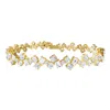 Diamond2deal 18k Vermeil Plated Silver 11.2 Ct Multi Shape Lab Grown Diamond Fancy Bracelet 7" Vvs-v In Yellow