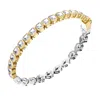 Diamond2deal 925 Sterling Silver Two-tone 12.6 Ct Multi Cut Lab Grown Diamond Tennis Bracelet 7" Vvs In Yellow