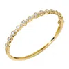 Diamond2deal 14k Yellow Gold 2 Carat Round Lab Grown Diamond Bangle Bracelet 7" Vvs-vs In Yellow