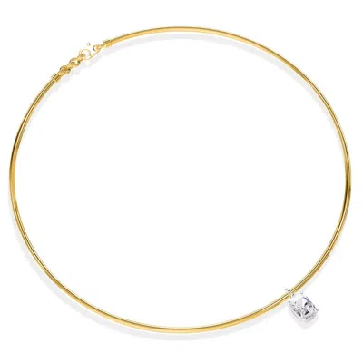 Diamond2deal 18k Vermeil Plated Silver 2 Ct Radiant Cut Lab Grown Diamond Pendant Necklace 18" Vvs-v In Yellow