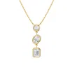 Diamond2deal 18k Vermeil Plated Silver 2.25 Ct Lab Grown Diamond Pendant Necklace 18" Vvs-vs In Yellow