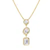 Diamond2deal 14k Yellow Gold 2.25 Ct Multi Shape Lab Grown Diamond Pendant Necklace 18" Chain Vvs-vs In Yellow