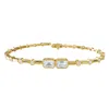 Diamond2deal 14k Yellow Gold 2 Carat Radiant Cut Lab Grown Diamond Link Bracelet 7" Vvs-vs In Yellow