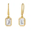 Diamond2deal 18k Vermeil Plated Silver 2.3 Ct Lab Grown Diamond Drop Dangle Earrings Vvs-vs In Yellow