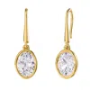 Diamond2deal 18k Vermeil Plated Silver 2.4 Ct Oval Cut Lab Grown Diamond Drop Dangle Earrings Vvs-vs In Yellow
