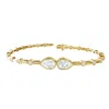 Diamond2deal 18k Vermeil Plated Silver 2.5 Ct Pear Cut Lab Grown Diamond Link Bracelet 7" Vvs-vs In Yellow