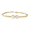 Diamond2deal 18k Vermeil Plated Silver 2.5 Ct Pear Cut Lab Grown Diamond Link Bracelet 7" Vvs-vs In Yellow