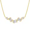 Diamond2deal 18k Vermeil Plated Silver 2.6 Ct Multi Shape Lab Grown Diamond Pendant Necklace 18" Vvs In Yellow
