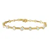 Diamond2deal 18k Vermeil Plated Silver 2.8 Ct Multi Shape Lab Grown Diamond Link Bracelet 7" Vvs-vs In Gold